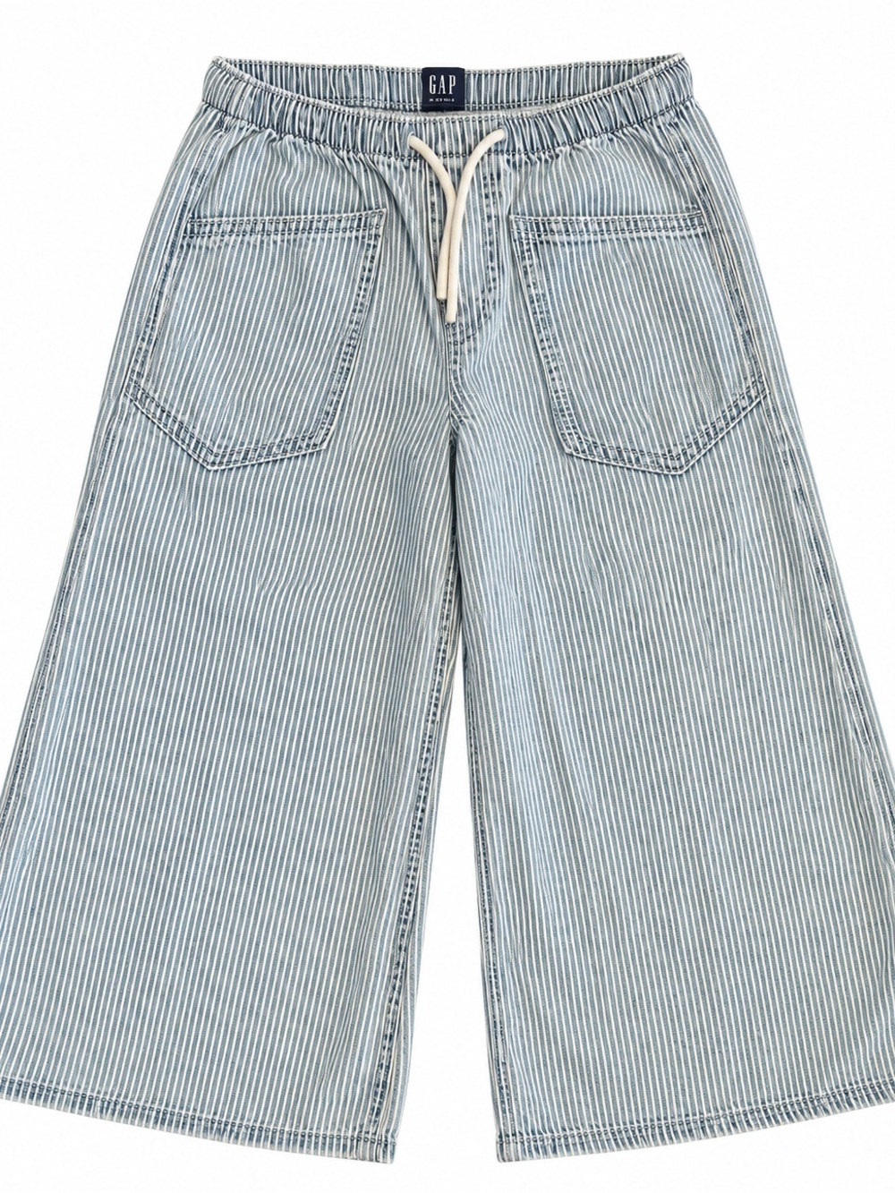 Gap Kids Striped Baggy Wide Leg Jeans XS 4-5 Railroad